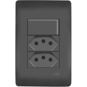 2 INTERRUPTORES SIMP E 1TOM PRETA 2P+T 10A FAME