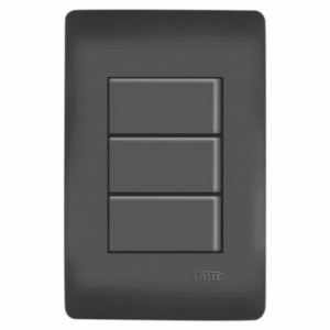 3 INTERRUPTORES SIMPLES PRETO FAME