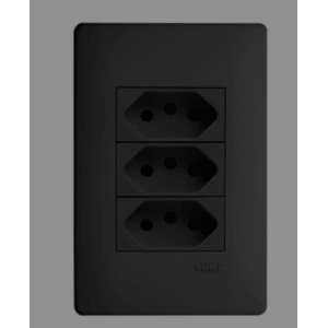 TOMADA PRETA 2P+T 10A/250V C/P SHP - FAME